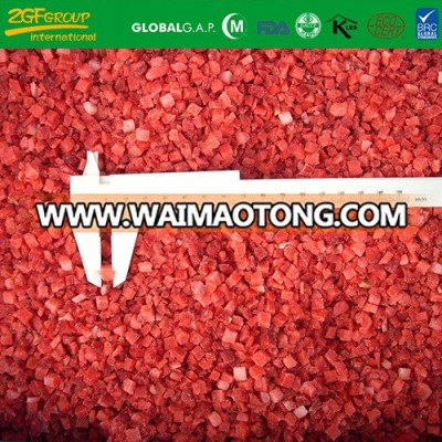 good taste quick IQF diced 6mm strawberry fruit carton packing brc